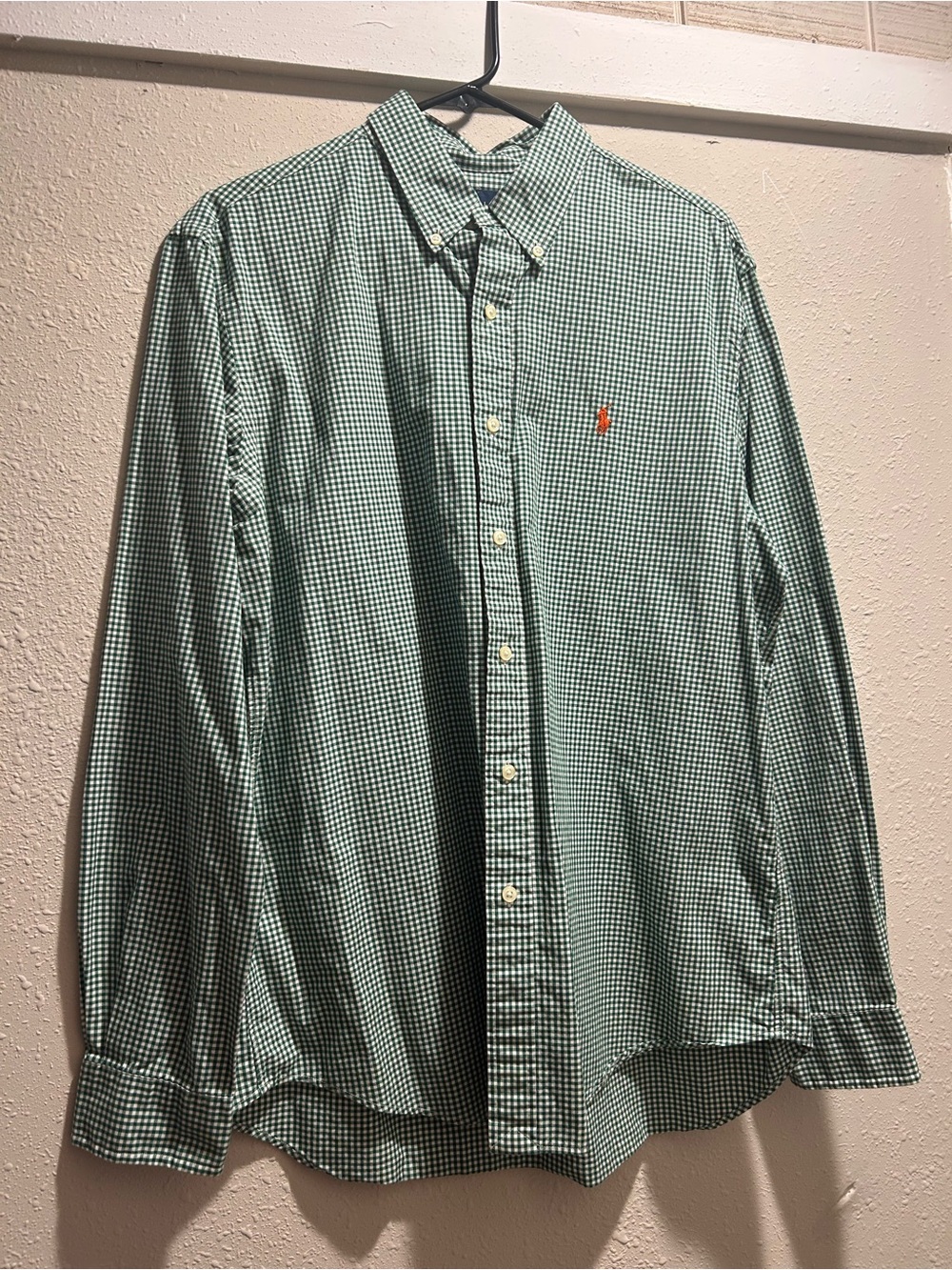 Ralph Lauren Green Gingham Button-Down Shirt